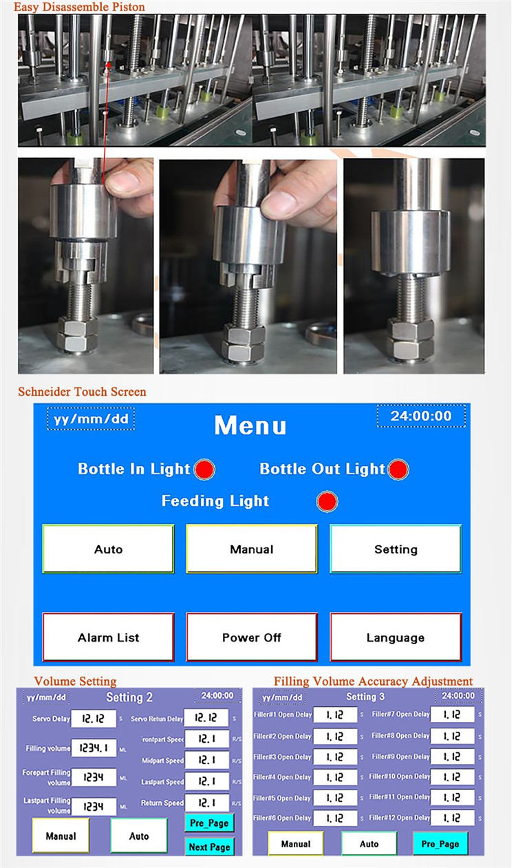 Αυτόματη μηχανή πλήρωσης μπουκαλιών σερβο μοτέρ 6
